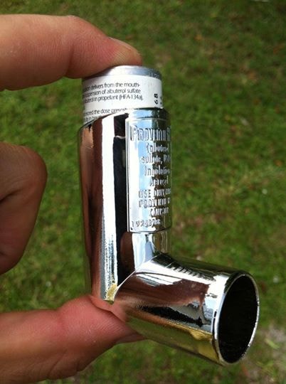 Chrome-finished inhaler