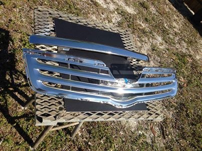 Chrome-finished grille
