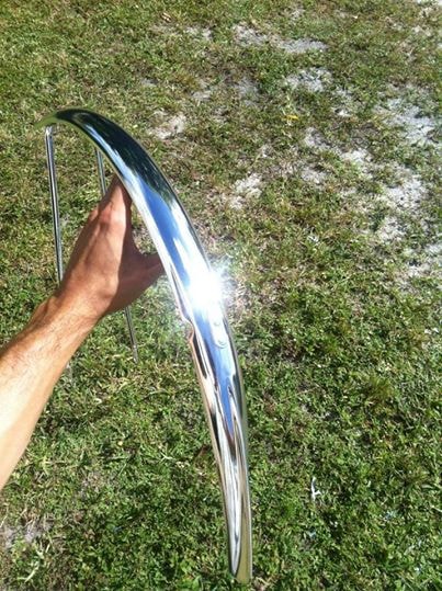 Chrome-finished fender