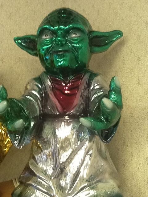 Chrome-finished Yoda figure